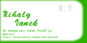 mihaly vanek business card